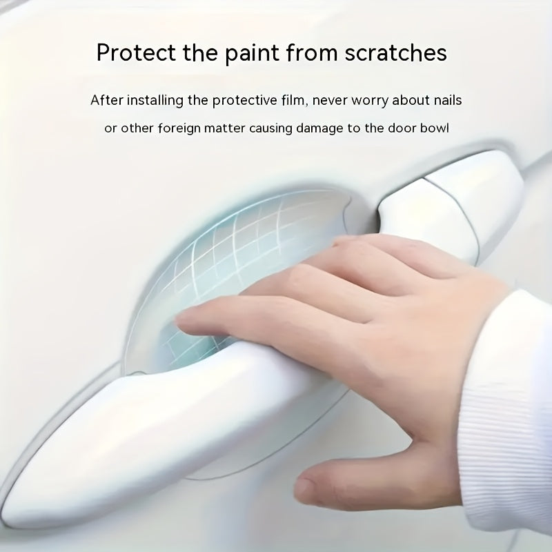 Juego de 8 protectores de manijas de puerta de coche, película transparente de TPU, lado izquierdo, resistente a arañazos