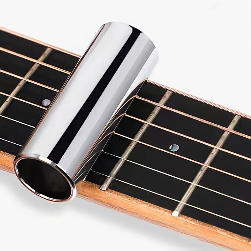Guitar Slide Stick and Finger Ring Set Stainless Steel Clear Glass Bakelite Accessories