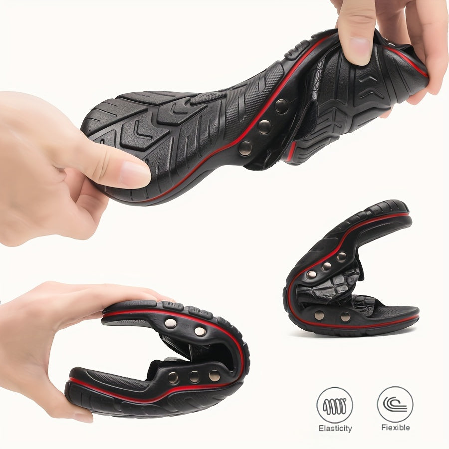 Plus Size Men Open Toe Slippers Non-Slip Rubber Sole Outdoor Comfort