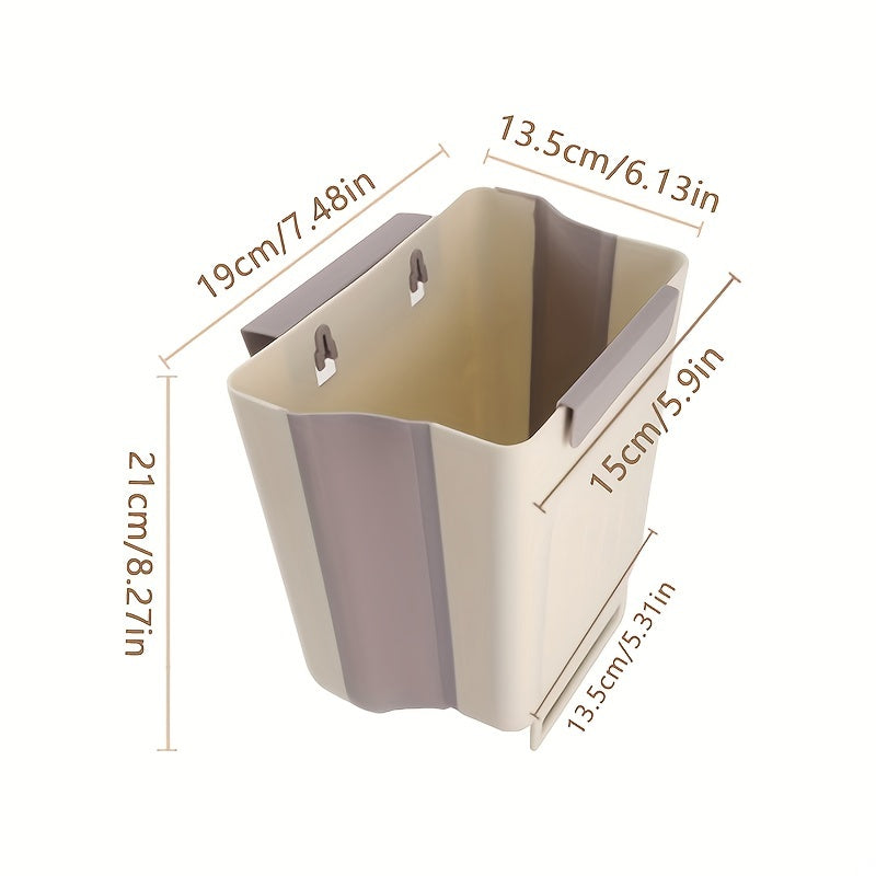 Kitchen Foldable Hanging Trash Can with Thickened Large Diameter for Cabinets