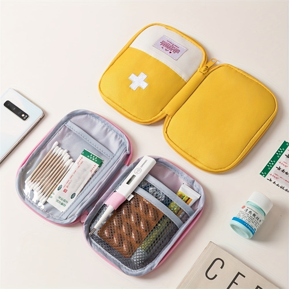Unisex Portable Plastic Pill Organizer First Aid Storage Bag Macaron Color