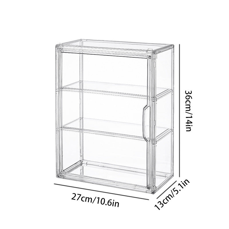 Acrylic Display Cabinet with Dust-Proof Stacking Locker for Home Office Under 3.2 Cu Ft