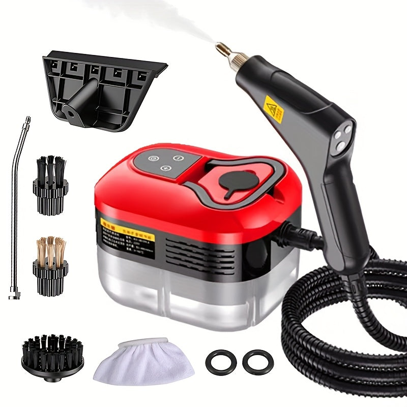 Portativ qo'l steam tozalagich, sensorli ekran va chuqur tozalash uchun 6 ta aksessuar bilan. 1200ml suv tanki va turli yuzalarda foydalanish uchun portativ tutqichi mavjud.