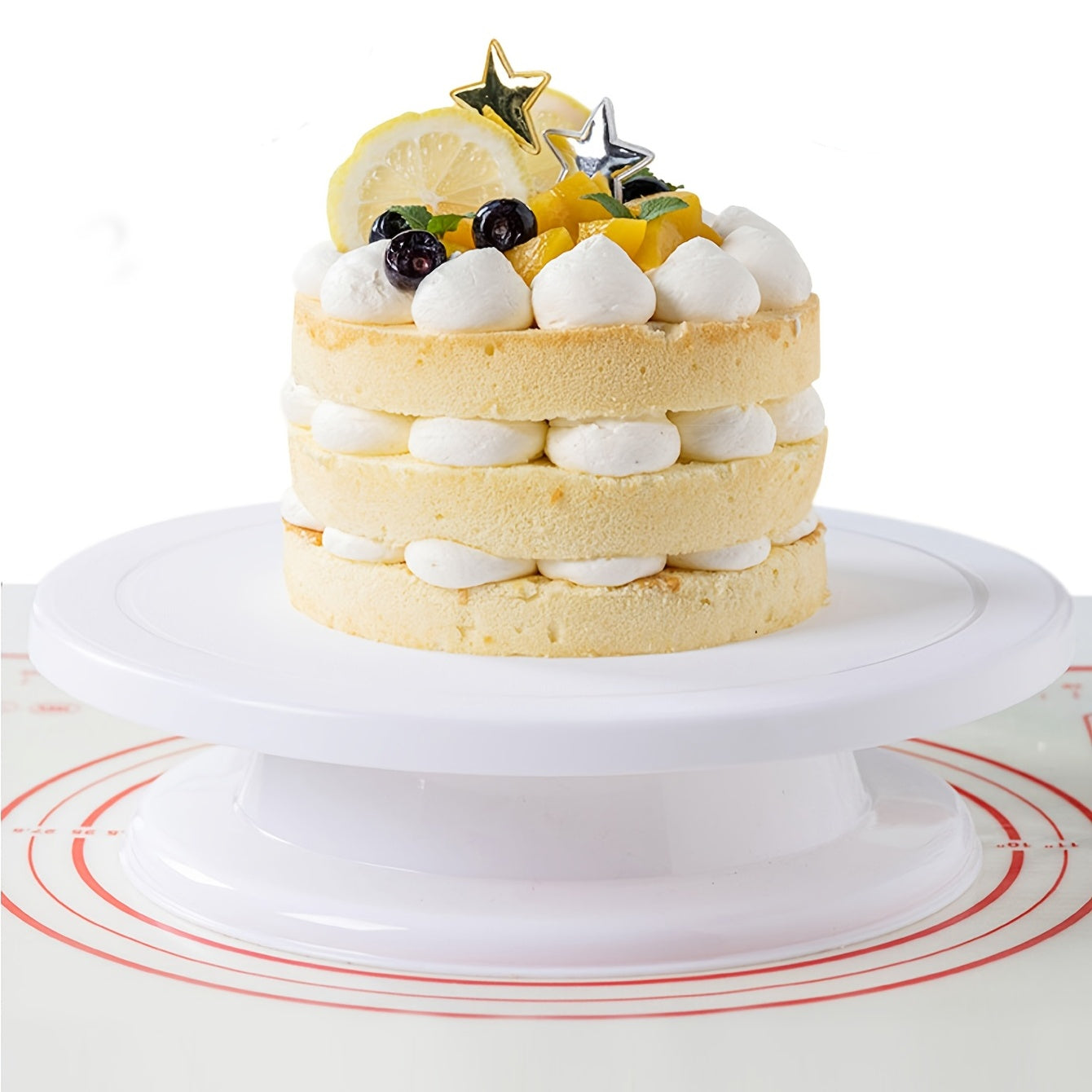 Juego de herramientas para decorar pasteles con plato giratorio y soporte para flores para hornear