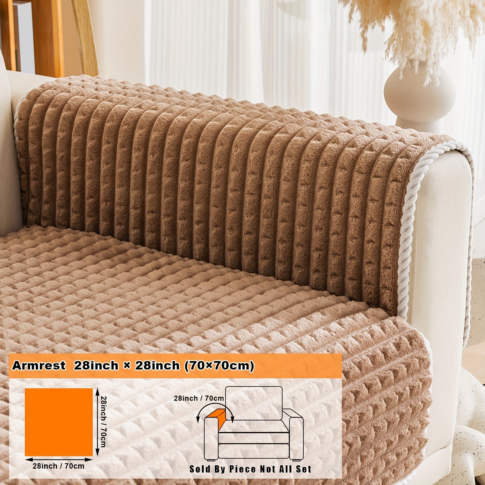 Нескользящая плюшевая накидка на диван для всей мебели, безопасная для домашних животных, легко очищается