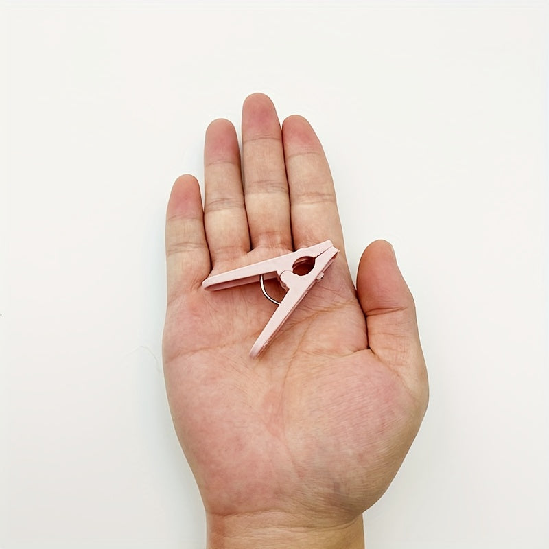 Juego de 30 pinzas de ropa de plástico con cesta, clips de secado, a prueba de viento, pequeños pinchos