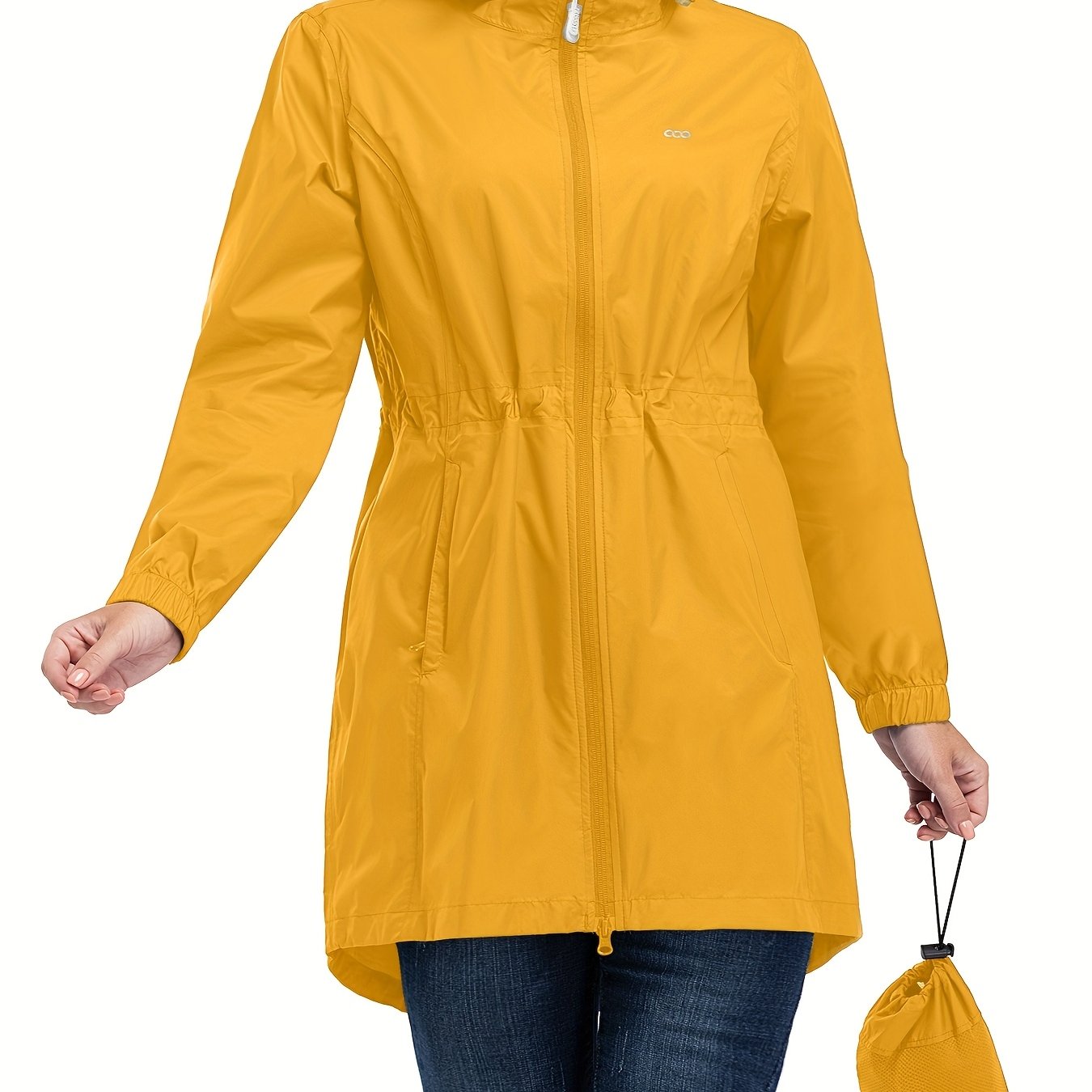 Abrigo cortaviento ligero para mujer, plegable con capucha, impermeable, para golf y senderismo