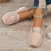 Women's Slip-On Loafers Non-Slip Casual Shoes Round Toe Flats in Navy Black Beige Pink