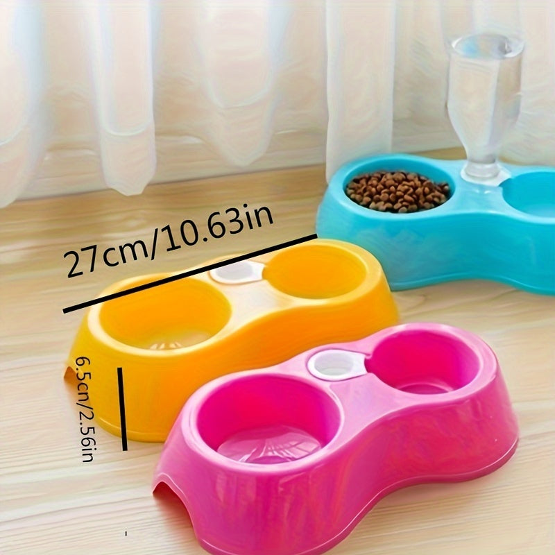 Automatic Plastic Pet Feeder and Water Dispenser Set for Cats and Dogs Double Bowls