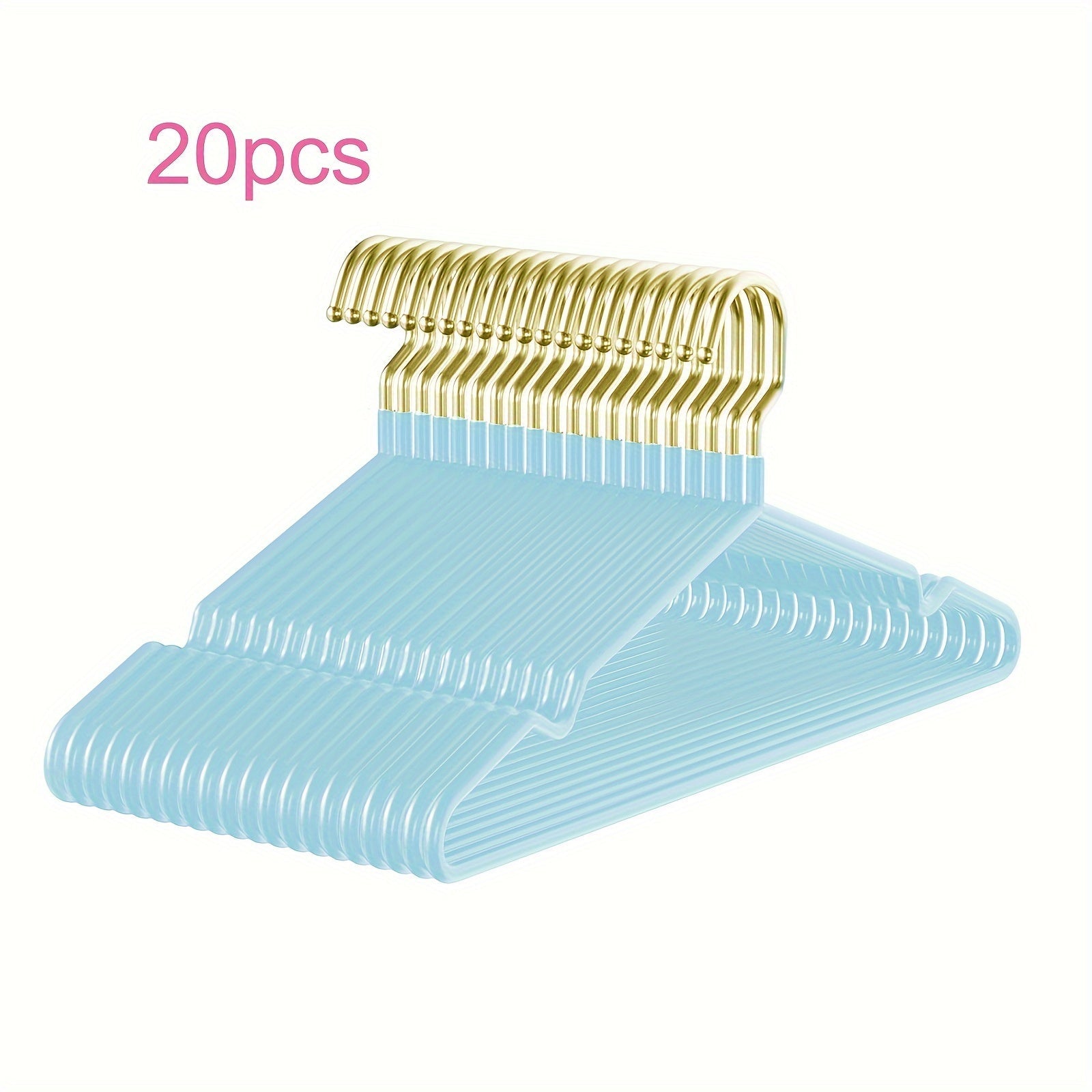 Pack of 10/20/60 Heavy Duty Metal Clothes Hangers with Non-Slip Rubber Coating Space-Saving Sturdy for Shirts Skirts Coats