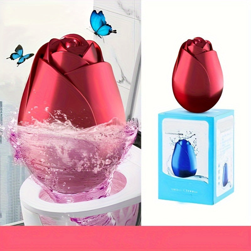 Rose-Shaped Automatic Toilet Cleaner Gel Long-Lasting Residue-Free Household Bathroom Tool