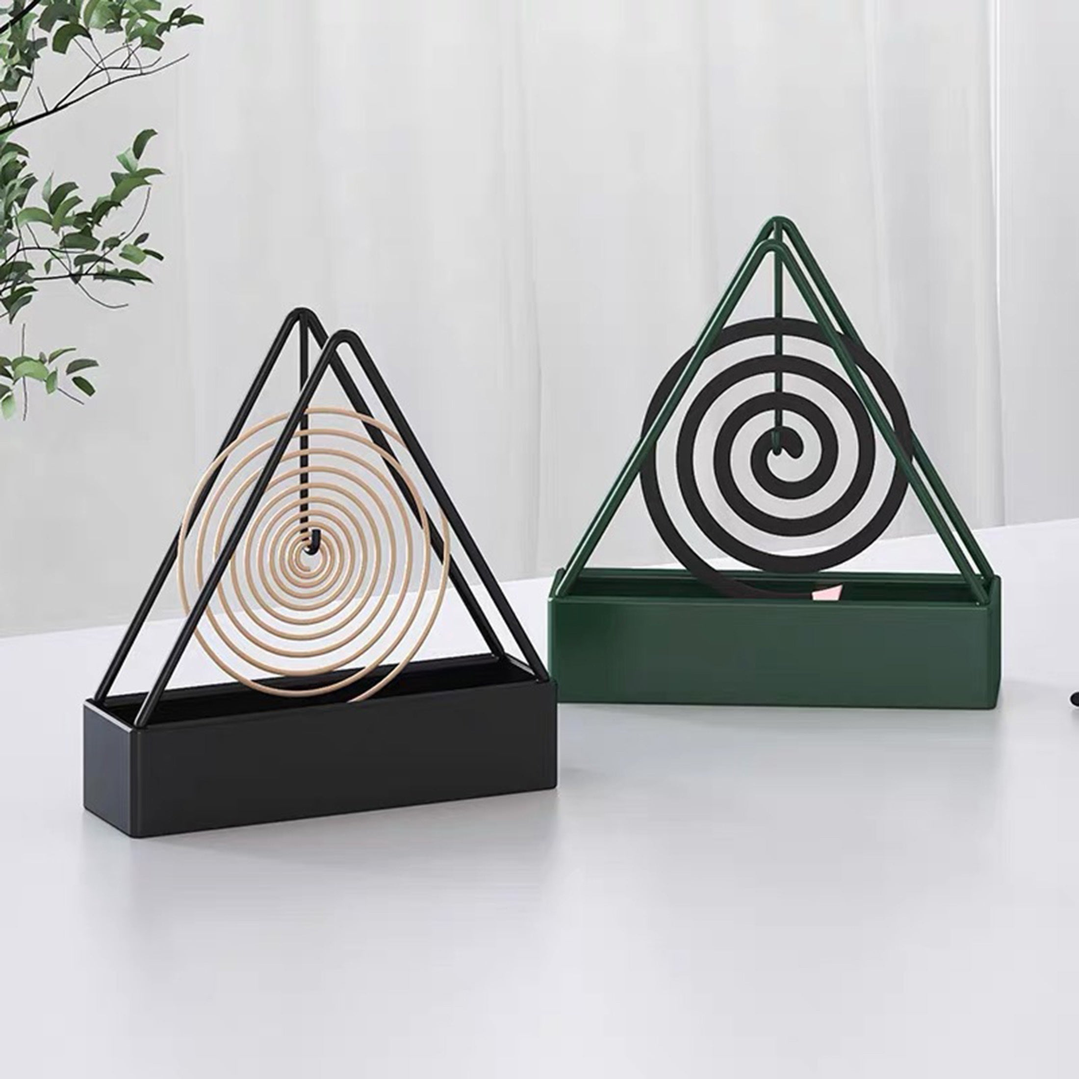 Iron Mosquito Coil Holder Tripod Design Incense Burner for Sandalwood Black