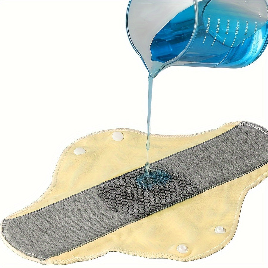 Washable Waterproof Incontinence Pads for Adults Set of 5 with Graphene Infused Fabric Light Blue Yellow Pink