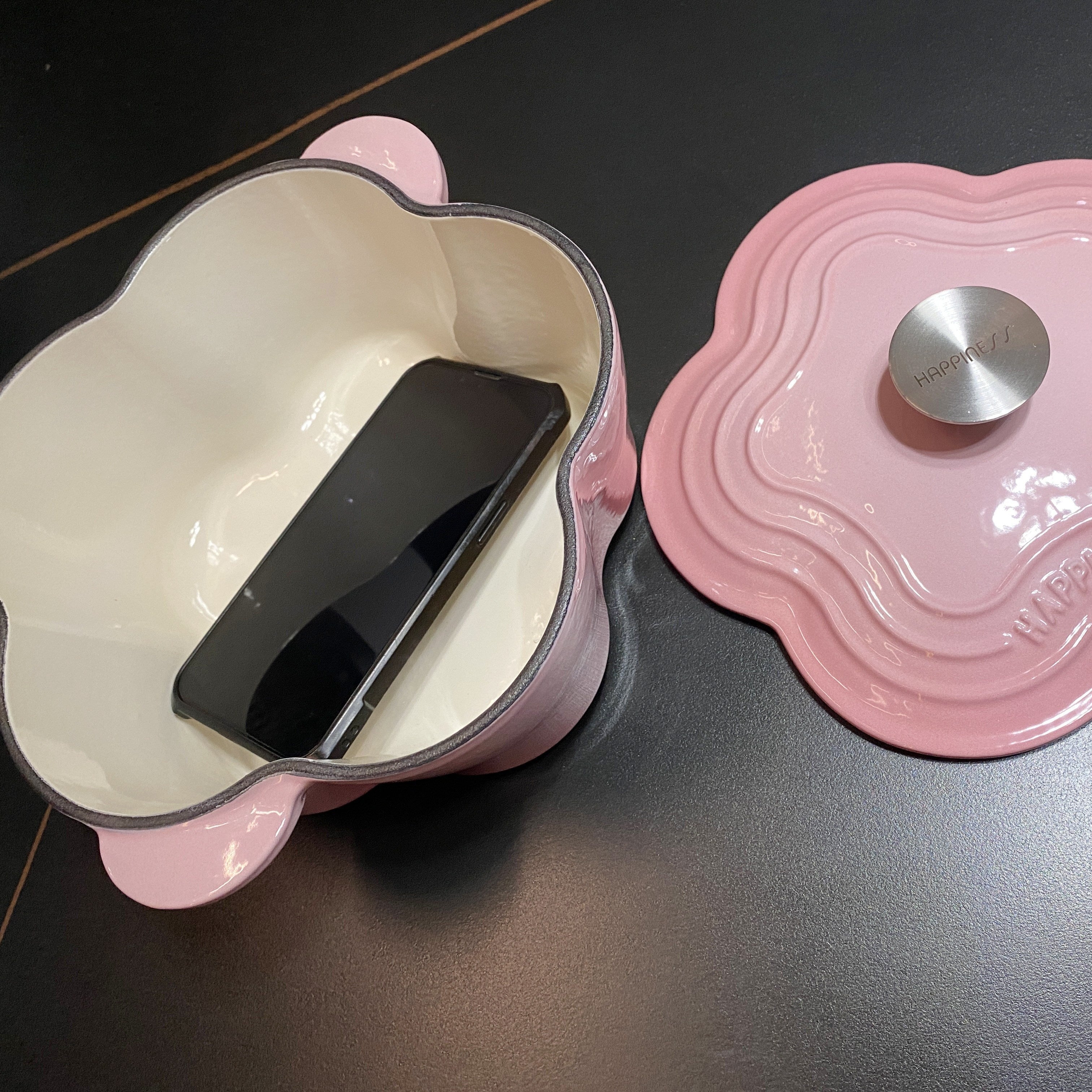 Enamelled Cast Iron Pumpkin Soup Pot Non-Stick Induction Compatible Durable