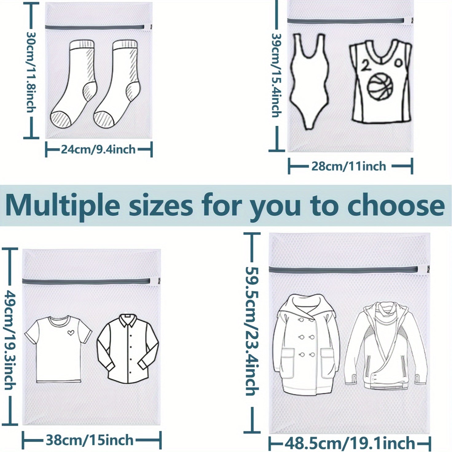 Laundry Bag for Sweaters and Underwear with Cleaning Net for Washing Machines