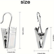 Set of 50 Metal Curtain Clips for Hanging Curtains and Window Treatments