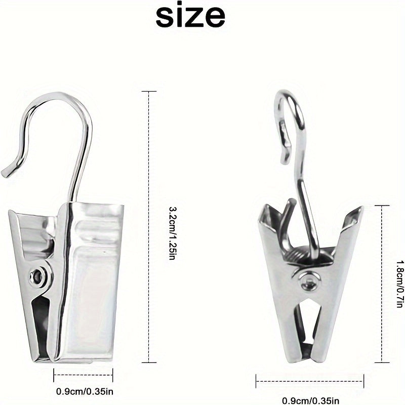 Set of 50 Metal Curtain Clips for Hanging Curtains and Window Treatments