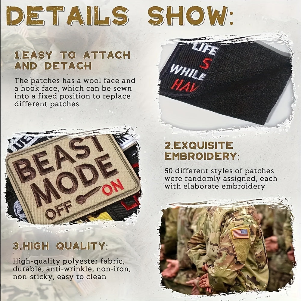 Pack of 20 Tactical Hook and Loop Patches for Jackets Coats Jeans Hats Socks