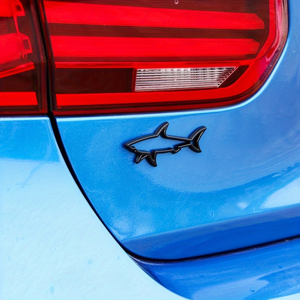 Hollow Metal Shark Car Badge Decal Decoration for Trunk Motorcycle Accessories
