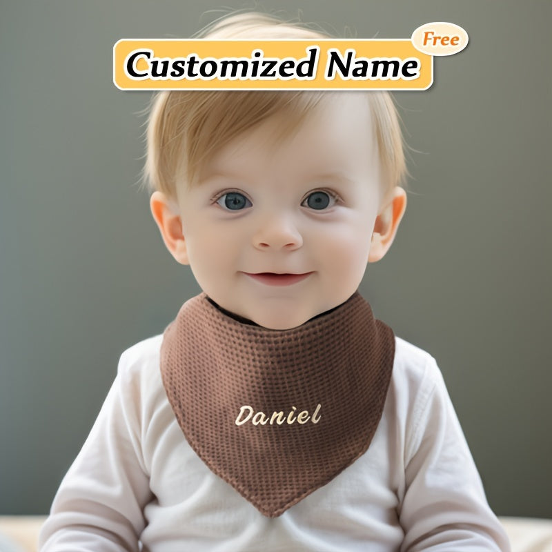 Set of 4 Children's Saliva Towels with Triangle Towel and Adjustable Mouthguard Soft Breathable Natural Material