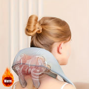 Qayta zaryadlanadigan Shiatsu bo'yin massajchisi, uyda, ofisda yoki sayohatda qulaylik uchun issiq chuqur to'qimalarni yoğurish bilan.