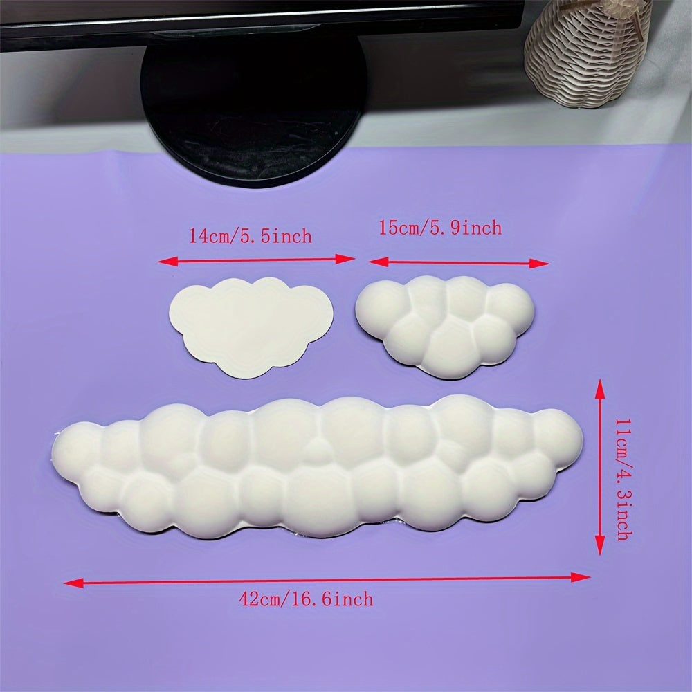 Подушки для запястья из памяти с эффектом памяти, 3 шт. для клавиатуры и мыши, черные и белые