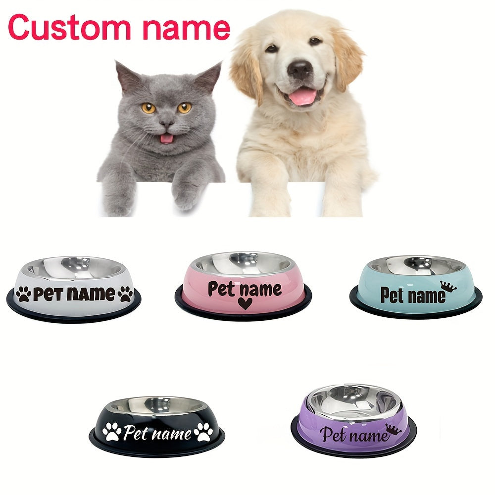 Индивидуальная миска для собак из нержавеющей стали с нескользящей основой для собак от маленьких до больших