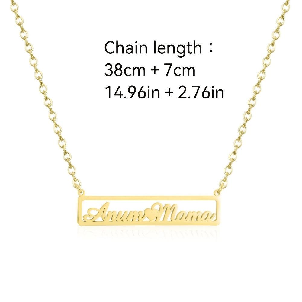 Personalized Stainless Steel Hollow Heart Necklace for Couples Bohemian Style Gift