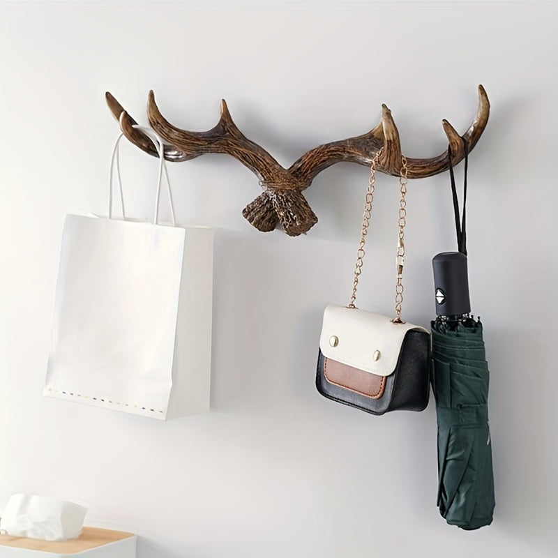 Vintage Antler Wall Coat Hook 1 Piece Creative Decor for Clothes Porch Key Hook