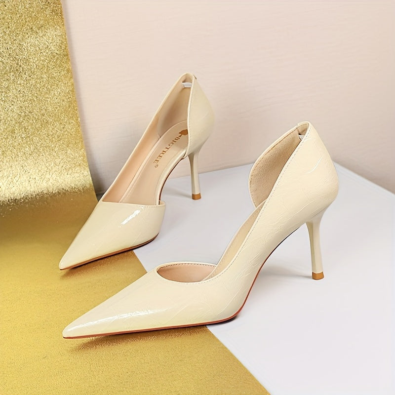 Women's Solid Color Pointed Toe Dress Pumps for Party and Formal Wear