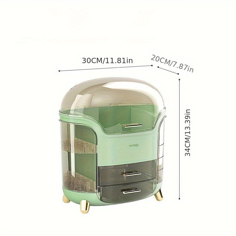 Portable Polished Plastic Cosmetic Storage Box for Women Jewelry and Skincare Organizer