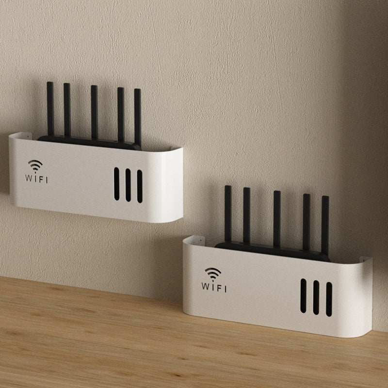 Wall-Mounted WiFi Router Storage Box Durable Space-Saving Organizer for Home Office