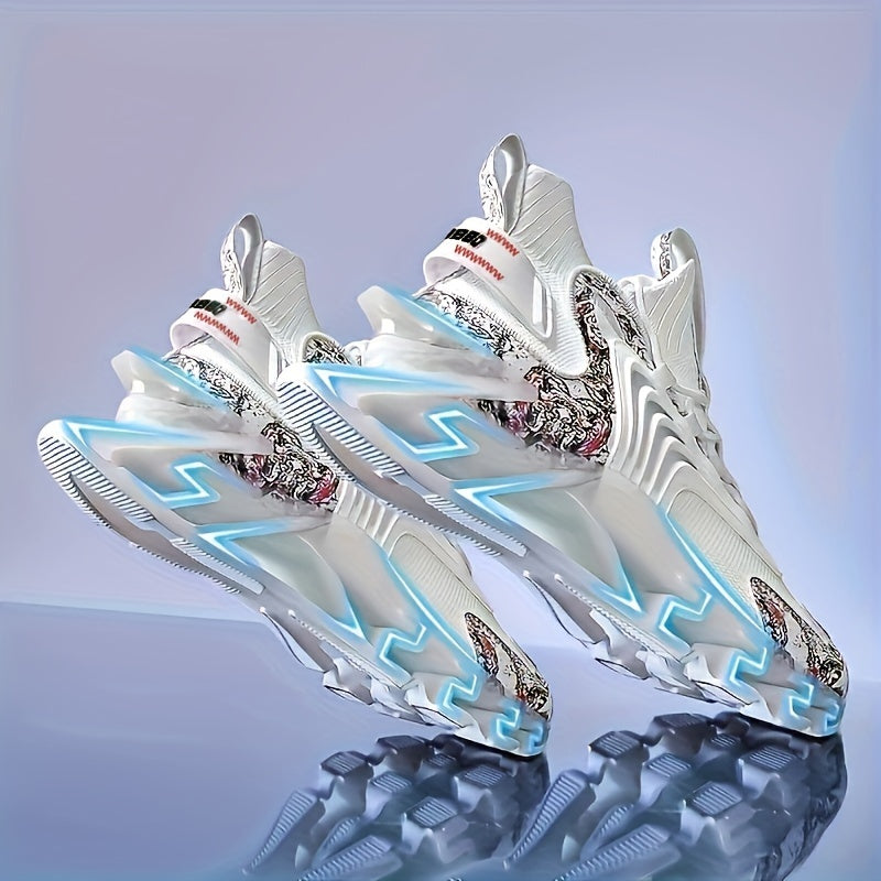 Men's Solid Blade Sneakers Non-Slip Lace-Up Casual Running Outdoor Shoes