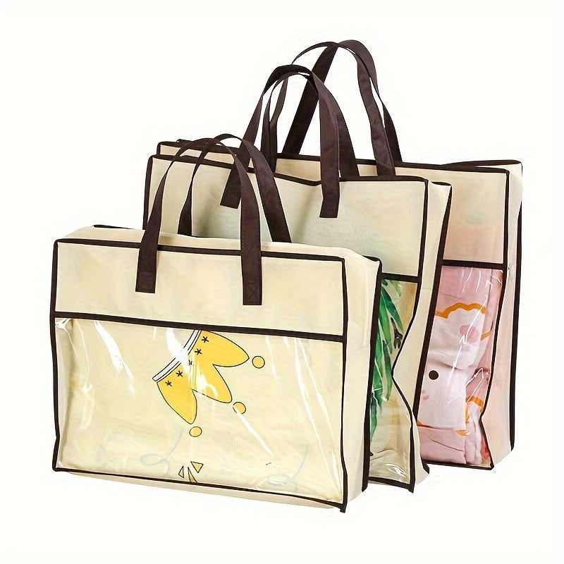 Non-Woven Fabric Storage Bags with Clear Window Zipper for Closet Organization