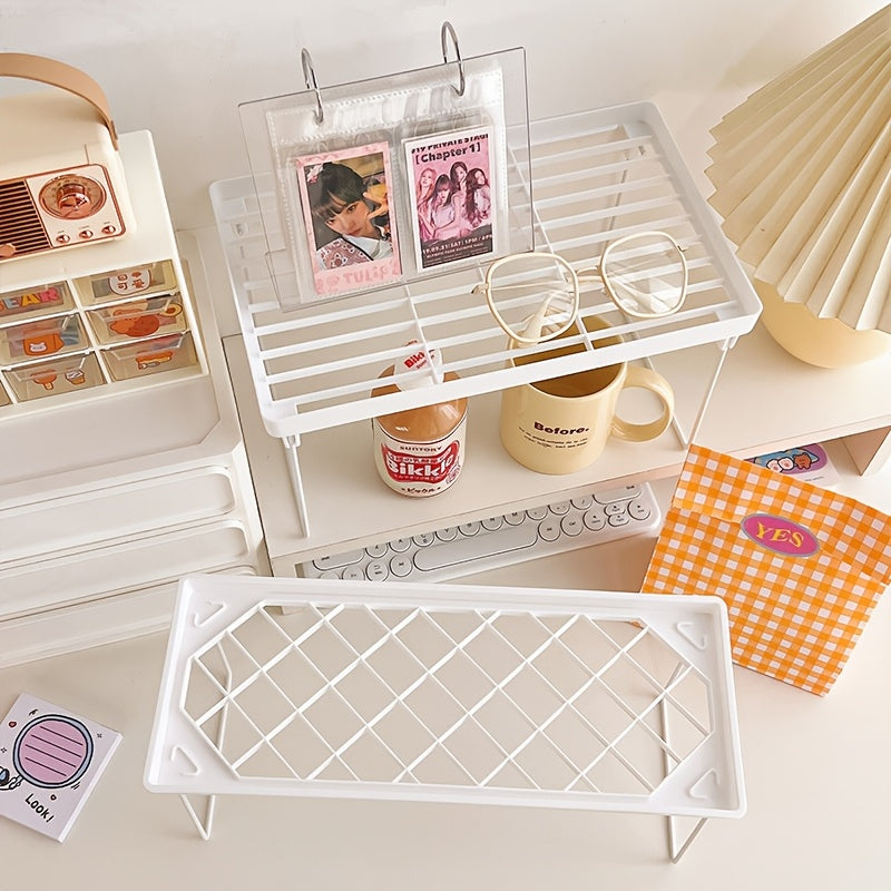 Folding Storage Rack for Office Desk Multi-Purpose Organizer for Shoes and Kitchen