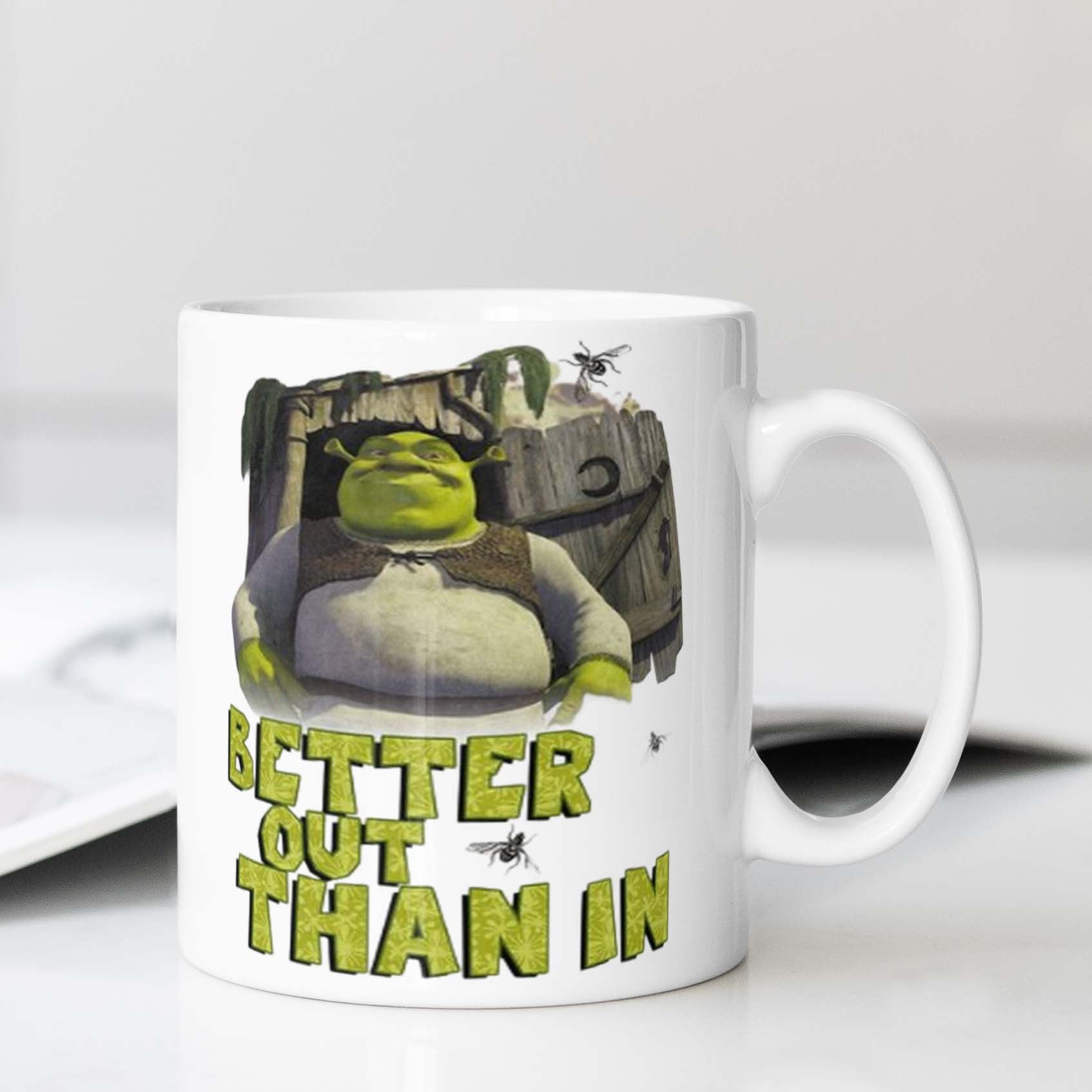 Ceramic Coffee Mug with Humorous Better Out Than In Quote Food Safe Office Camping Dining