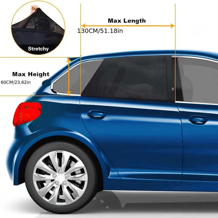 Black Sunshade for Car Windows Elastic Thermal Insulation UV Protectant