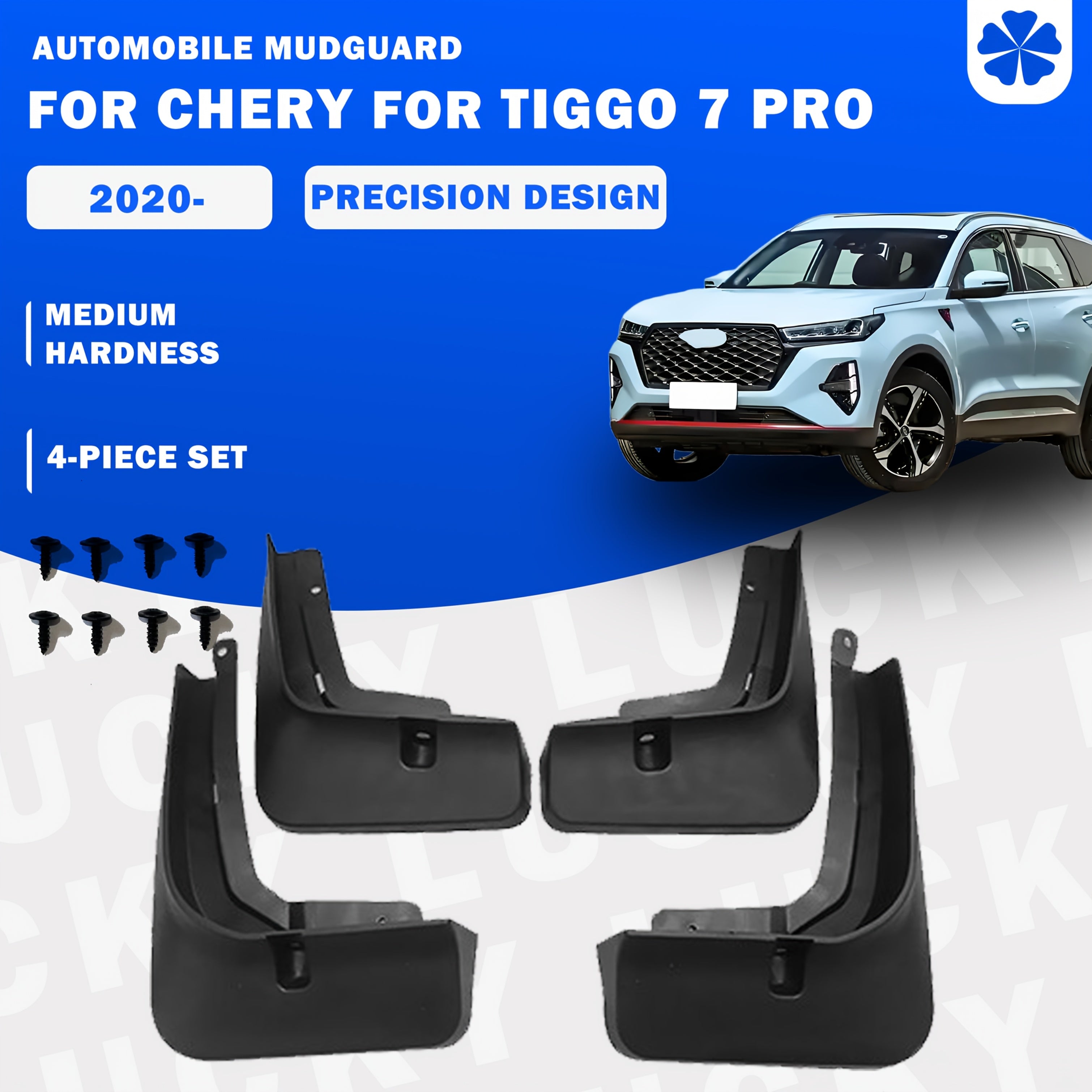 4pcs Car Mud Flaps Splash Guards Black Durable PP Front Rear Set