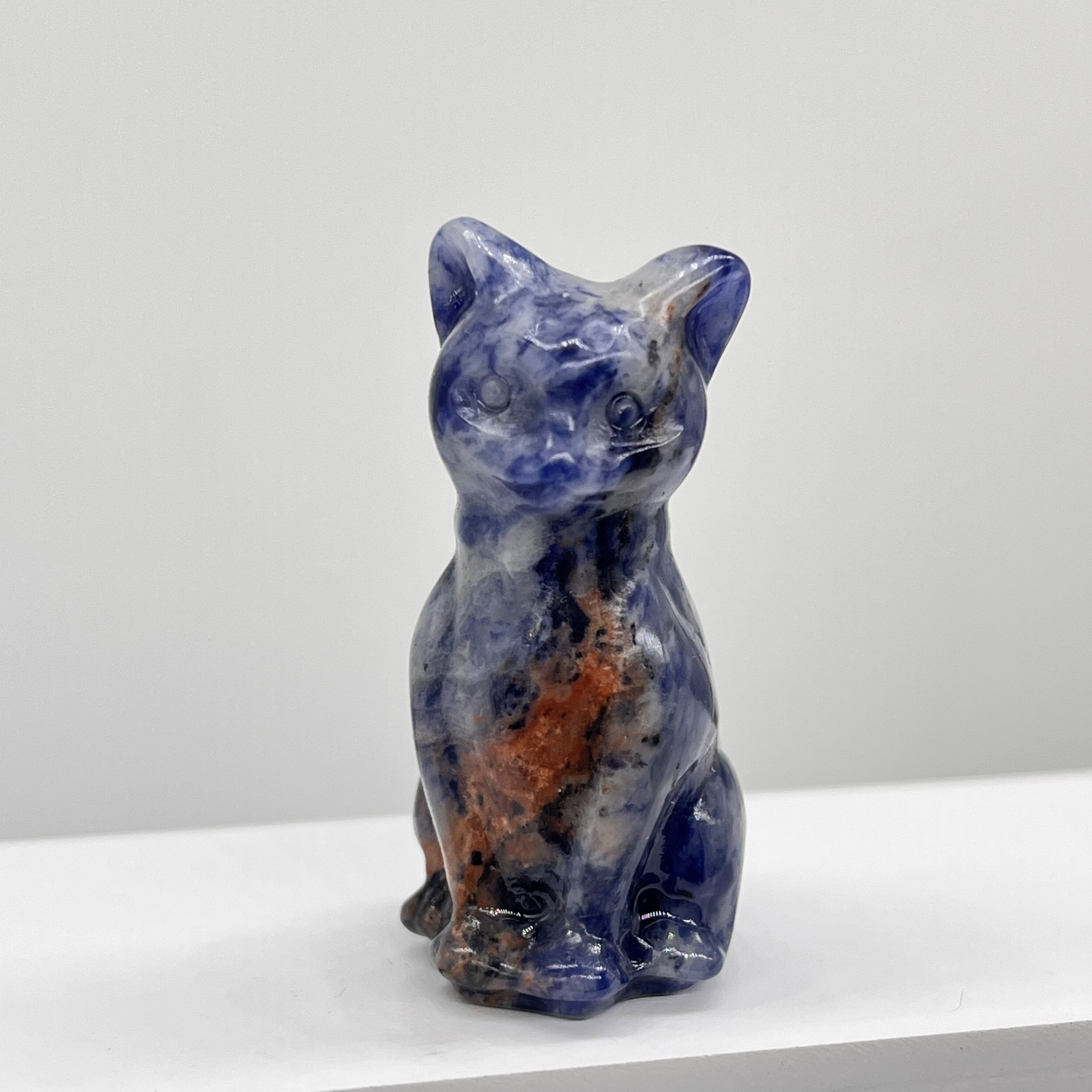 Натуральная кристальная резьба кота для домашнего декора, очаровательный стильный орнамент