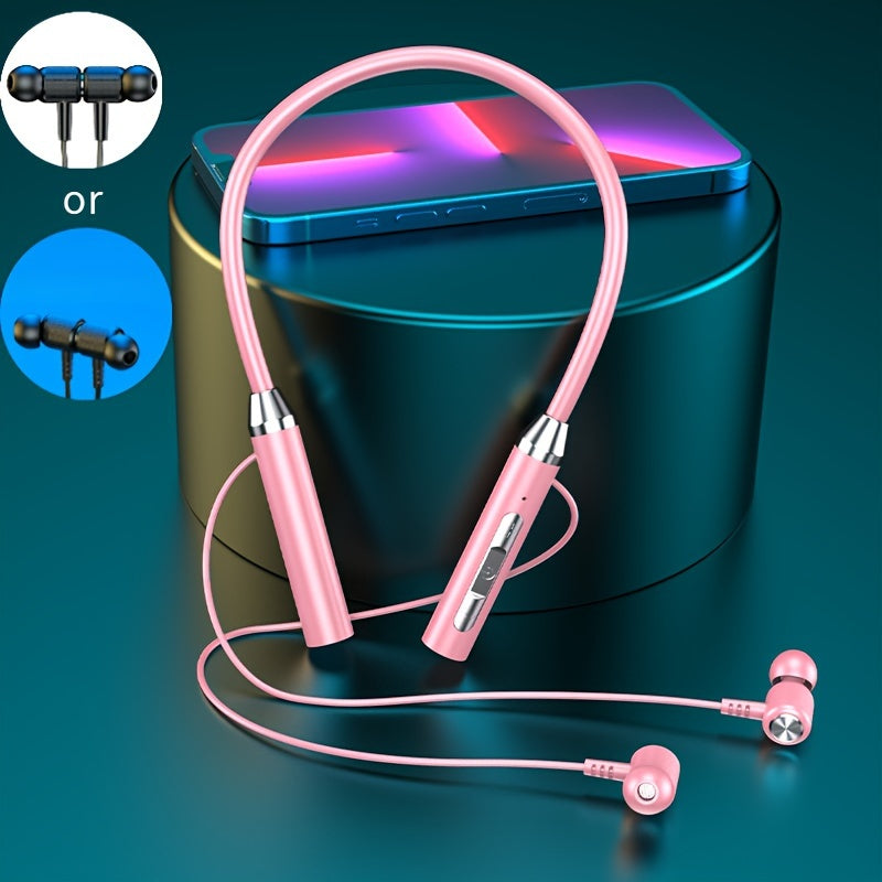 Wireless In-Ear Sports Neck Headphones with Rechargeable Battery and Type-C Charging