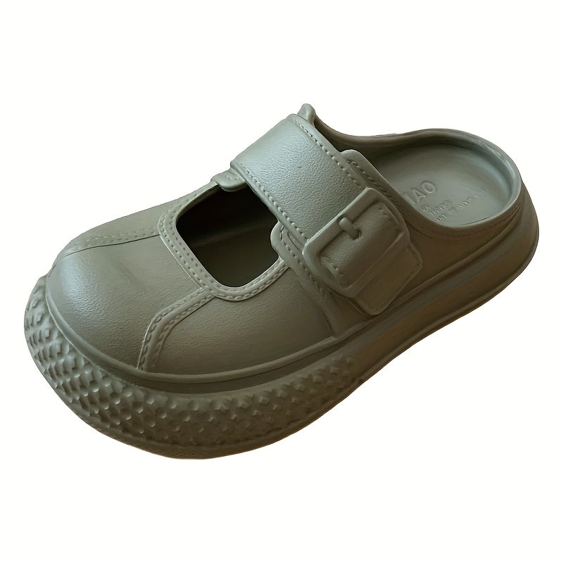 Women's Slip-On Platform Sandals EVA Sole Casual Shoes Wide Feet Black Beige Green White