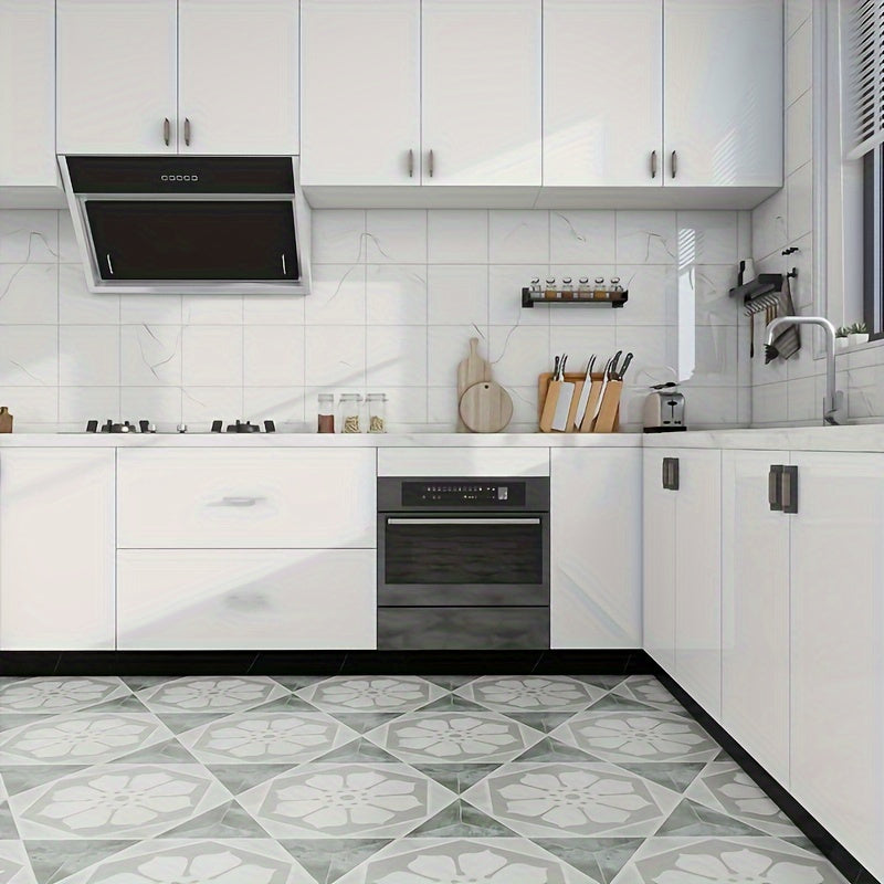 Papel tapiz autoadhesivo de patrón mármol blanco, resistente al agua y a la grasa, para encimeras y cocinas