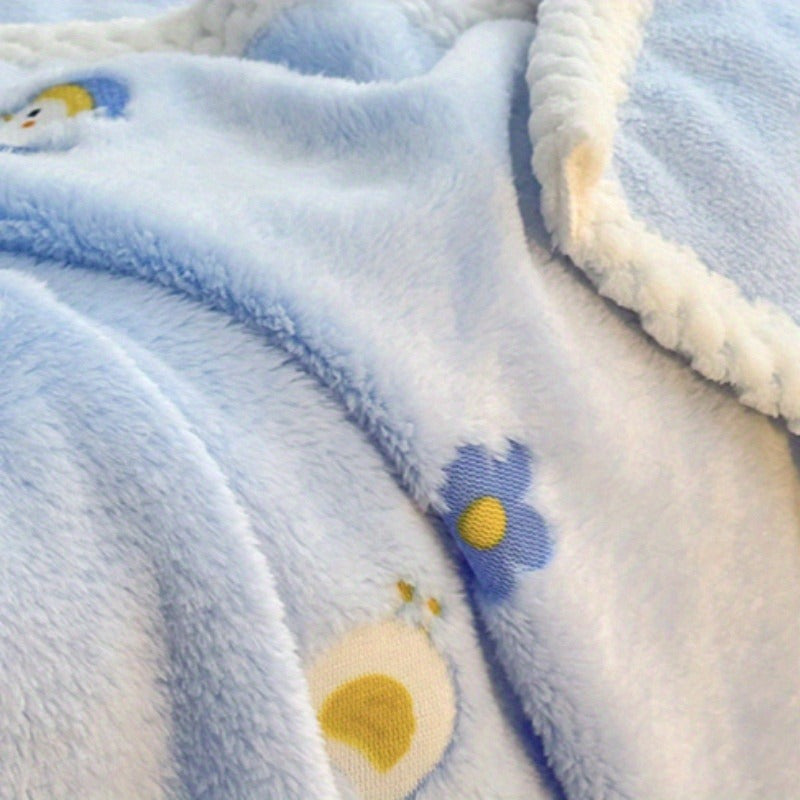 Coral Fleece Throw Blanket Soft Versatile Couch Bed Travel Gift