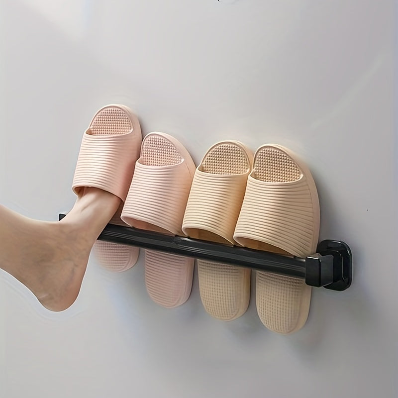 Estante para zapatillas de aluminio de larga duración, montaje en pared, para puerta de baño, antideslizante