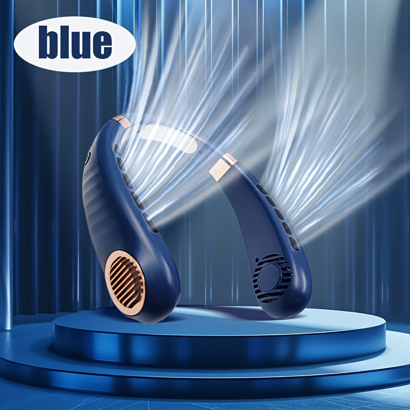 Bladeless Neck Fan USB Rechargeable 5-Speed Portable Cooling Device for Travel Sports Work