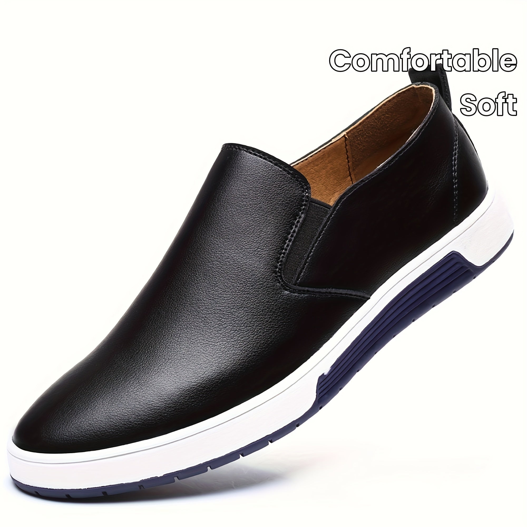Men's Slip-On Loafers Casual Solid Color Rubber Sole Comfortable Shoes for Fall Spring Summer Winter