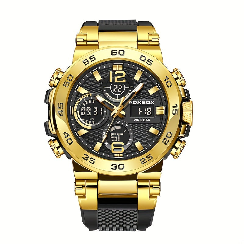 Multi-Functional Chronograph Watch with Dual Display for Men and Women