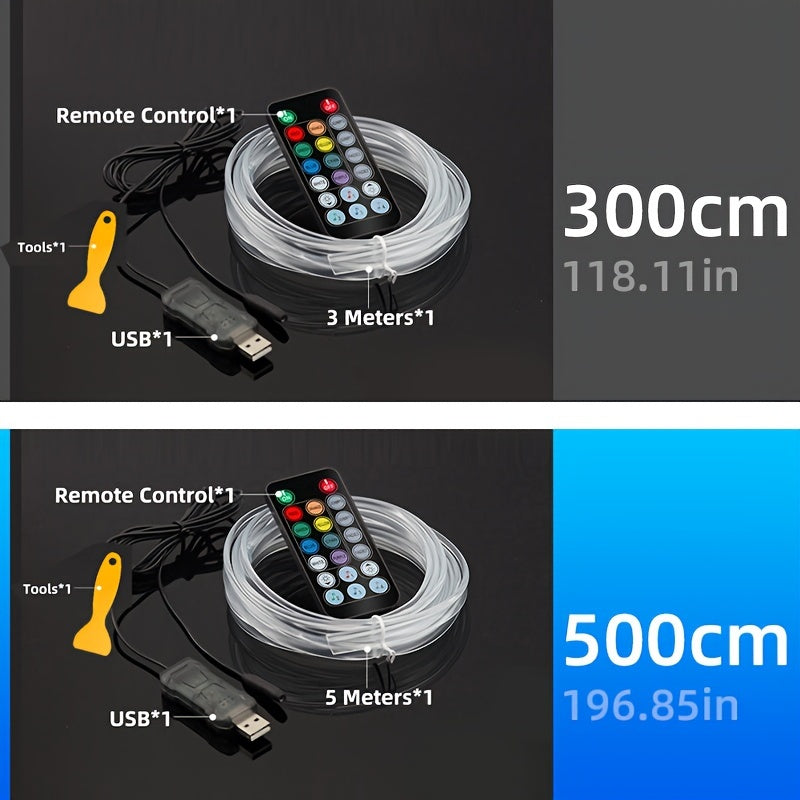 Luces LED de tira interior para coche RGB de 24V con control remoto y botón de música