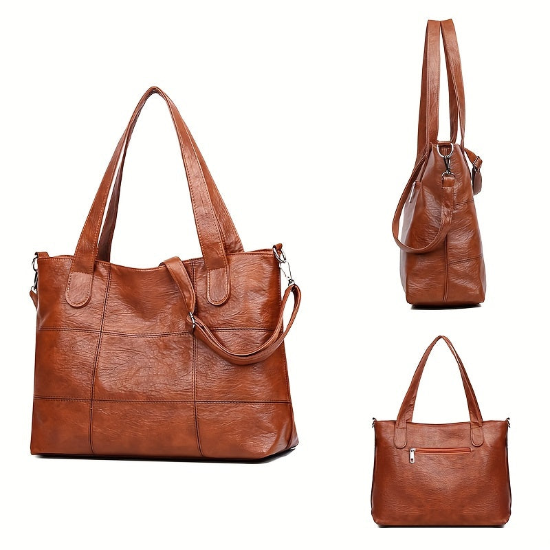 Conjunto de 3 piezas de bolsos para mujer con bolsos de hombro y bandolera de color sólido para viajar y trabajar