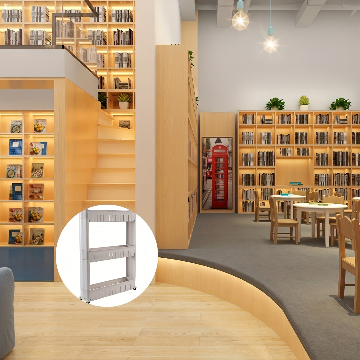 3-Layer Refrigerator Edge Gap Organizer Cabinet for Bathroom and Living Room Storage Free-Standing Trolley